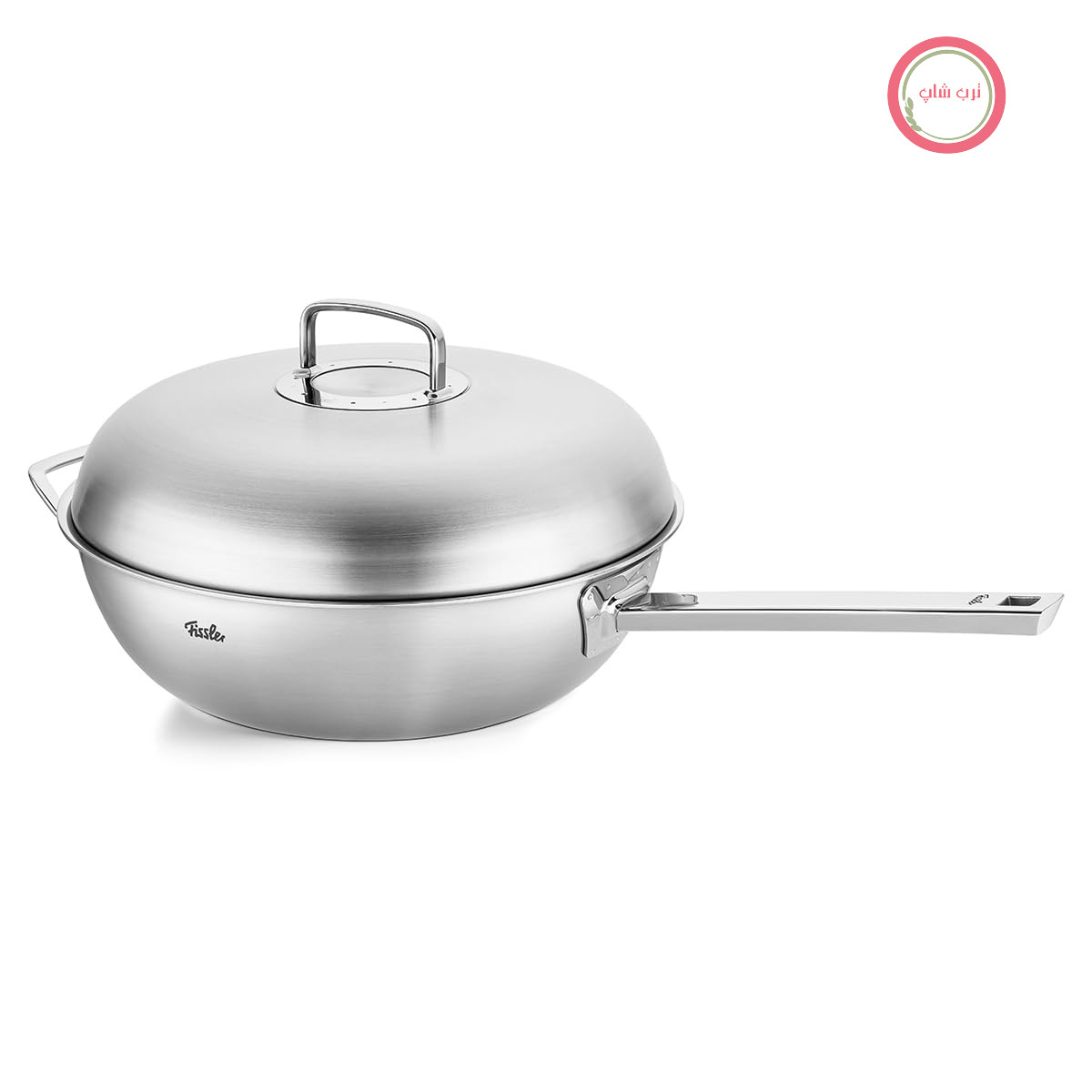 تابه وک استیل ضد زنگ فیسلر مدل Original-Profi Collection (قطر ۳۲ سانتی‌متر - ۶.۴ لیتر) شامل درب فلزی، جنس چند لایه ۵ لایه مرغوب برای توزیع بهینه حرارت - مناسب برای اجاق‌های القایی