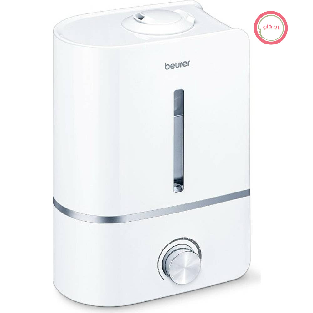 رطوبت ساز اولتراسونیک Beurer LB 45 برای رطوبت رسانی به اتاق، با عملکرد رایحه، برای اتاق هایی تا 30 متر مربع، بی صدا، سفید/باغ مجلل، آبی