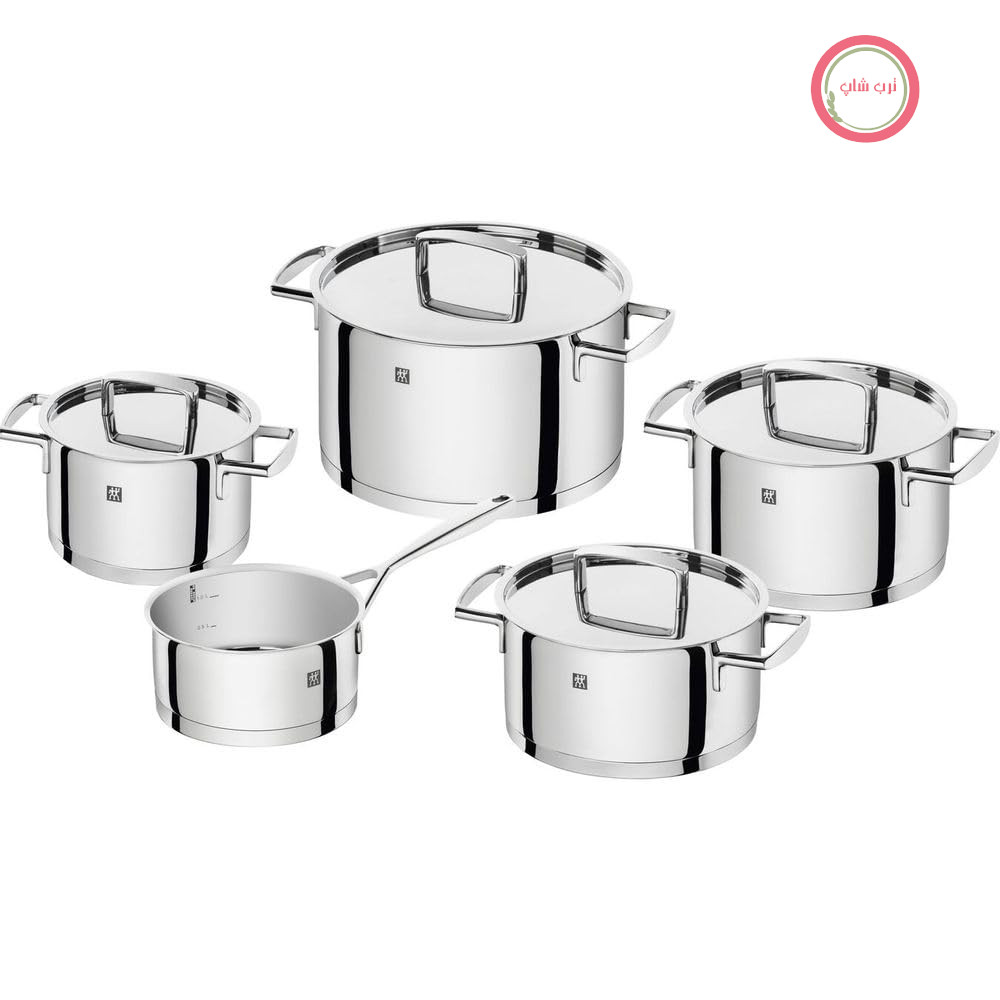 سرویس قابلمه 5 تکه ZWILLING Passion، سازگار با القای حرارتی، دارای دهانه ریختن، بدون پوشش، استیل ضد زنگ، نقره‌ای، 7 لیتر