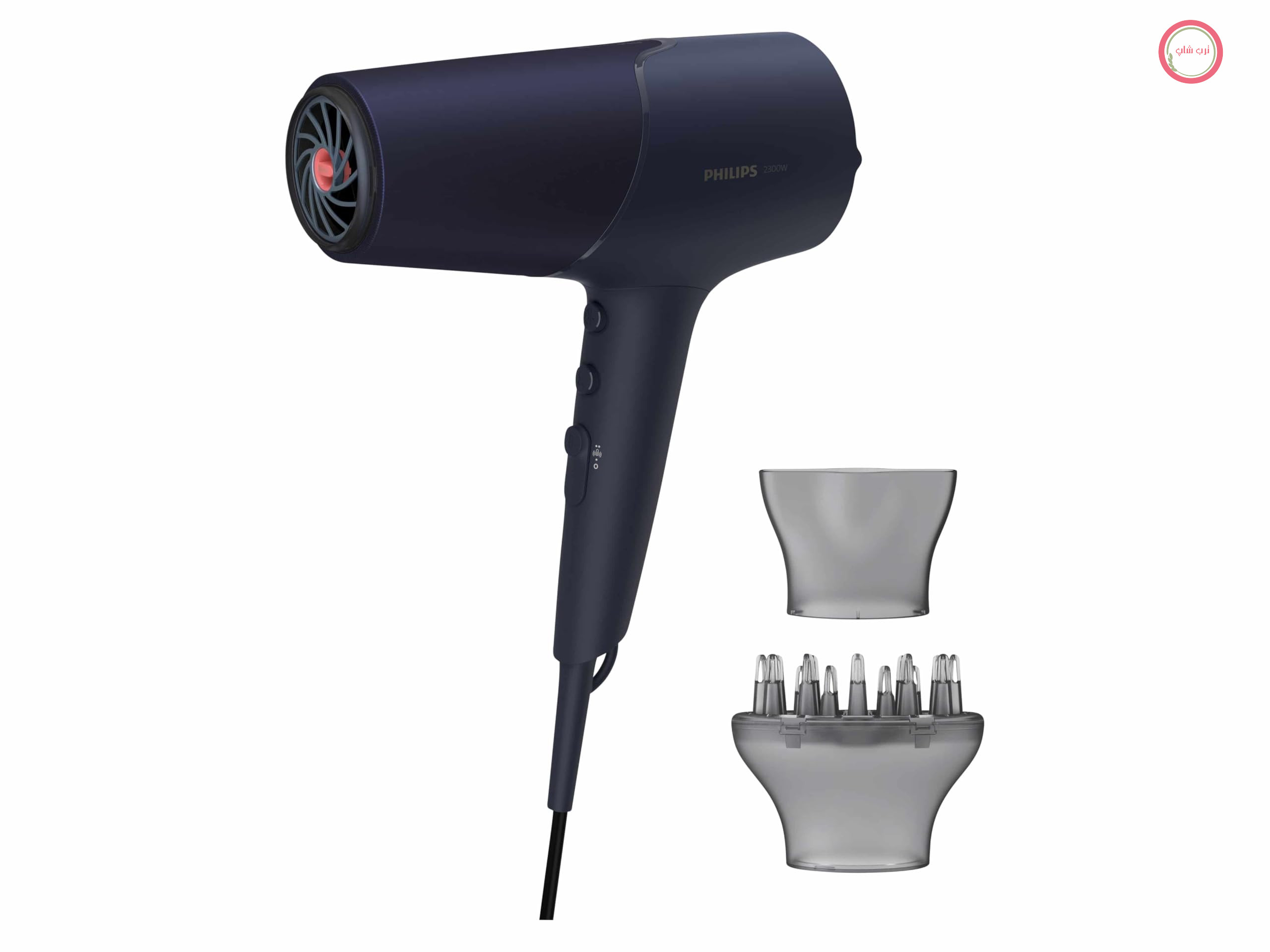 سشوار فیلیپس سری 5000 با فناوری ThermoShield، 3 حالت حرارت و 2 حالت سرعت، قدرت خشک‌کن 2300 وات، BHD510/00