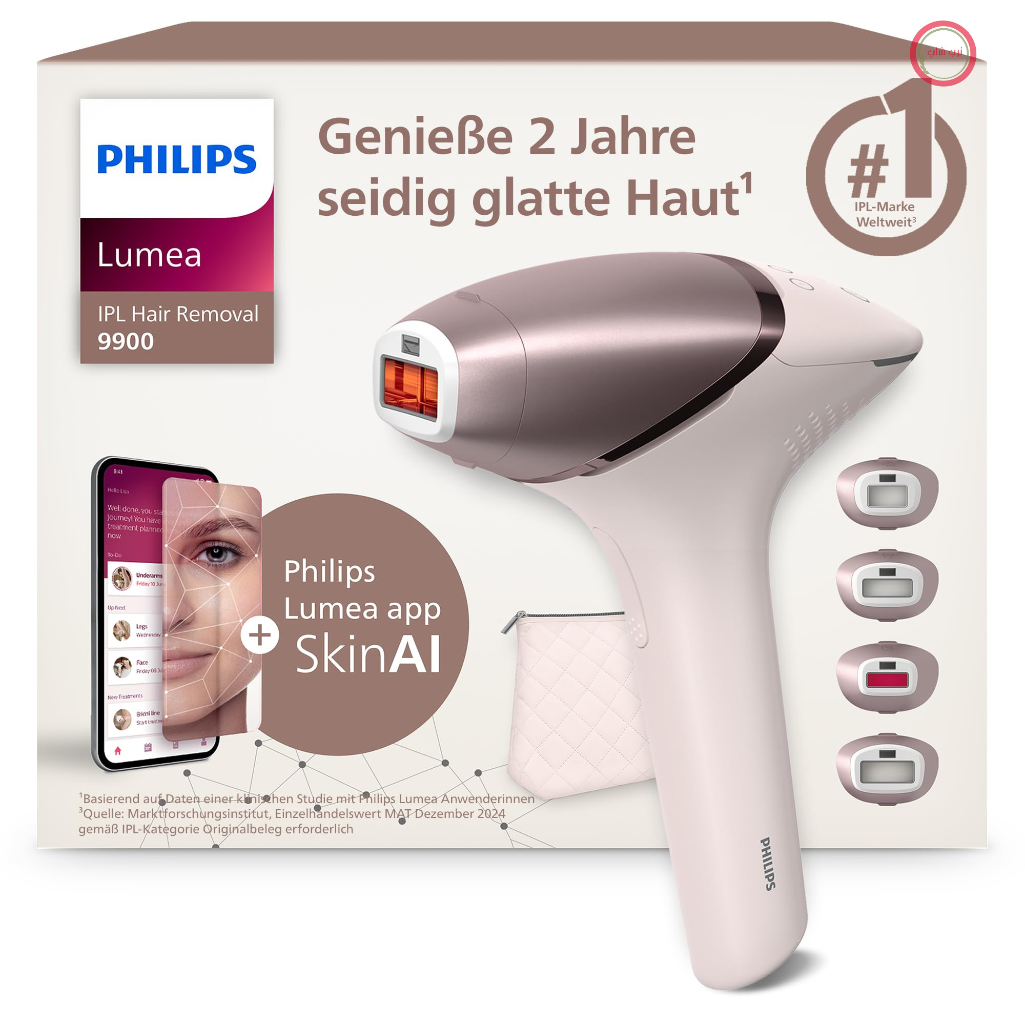 سری Philips Lumea IPL 9900 - دستگاه رفع موهای زائد IPL برای داشتن پوستی ابریشمی و نرم تا 2 سال¹ با 4 سری برای بدن و صورت، بدون سیم، جایگزین لیزر موهای زائد (BRI951/00)