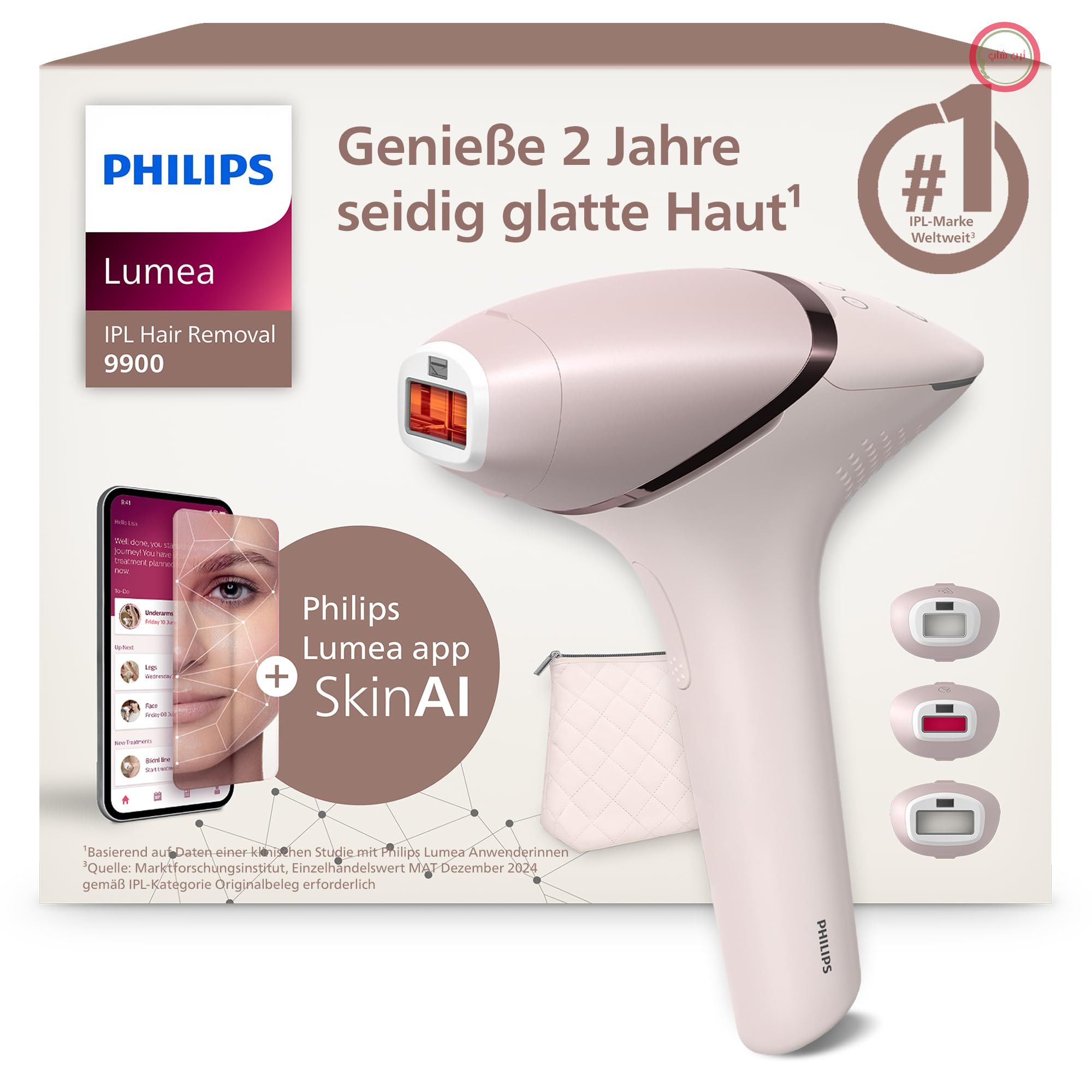 سری Philips Lumea IPL 9900 - دستگاه رفع موهای زائد IPL برای داشتن پوستی ابریشمی و صاف تا 2 سال¹ با 3 سری اتصال برای بدن و صورت، بدون سیم، جایگزین لیزر موهای زائد (BRI953/02)
