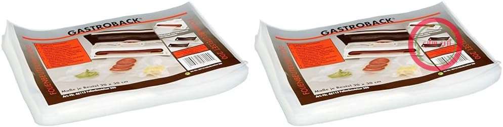 پلاستیک وکیوم غذا گاستروبک آلمان Gastroback 46115؟ 20 x 30 سانتی‌متر برای دستگاه درزگیر وکیوم، بسته 2 عددی