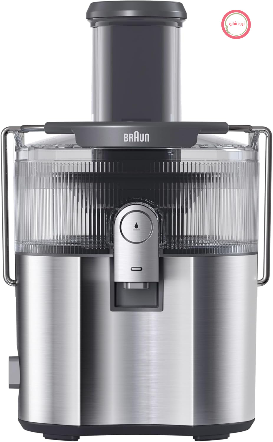 آبمیوه‌ گیری گریز از مرکز براون آلمان Braun MultiJuice 7 SJ700 با فناوری ColdXtract، سوراخ پر کردن 75 میلی‌متری، ظرف آبمیوه 2 لیتری، سیستم ضد چکه، سیستم ایمنی 4 طرفه، فیلتر استیل ضد زنگ، 1000 وات، خاکستری