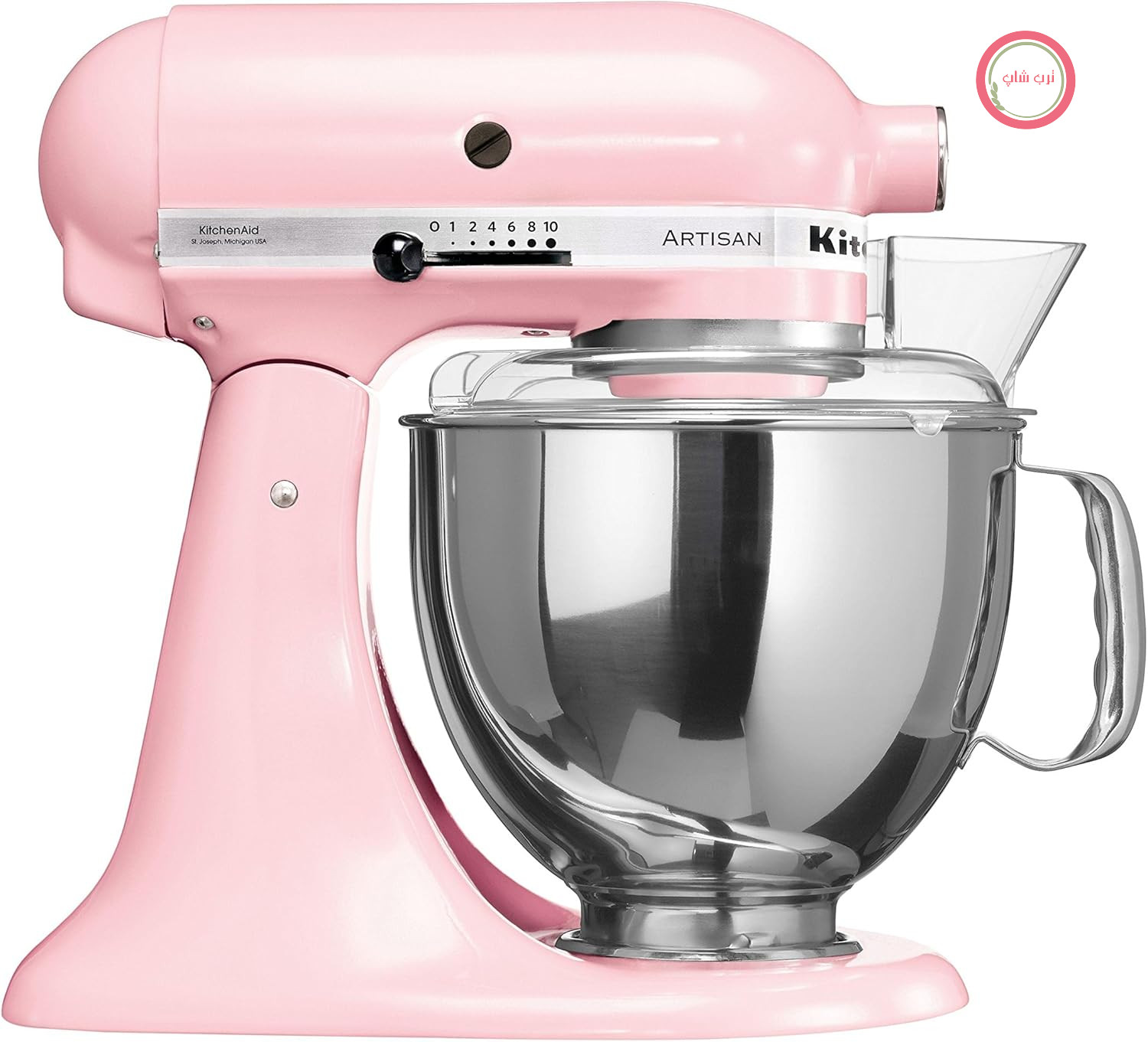 میکسر آشپزخانه KitchenAid مدل Artisan، ظرفیت ۴.۸ لیتر، رنگ صورتی مرواریدی